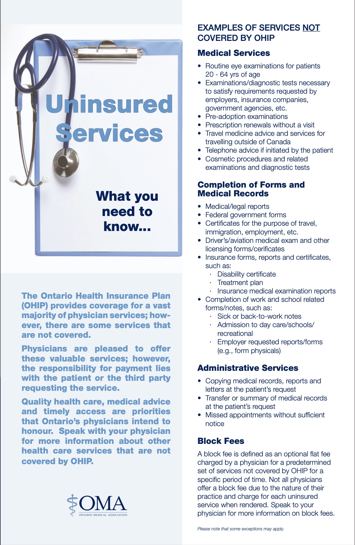 Uninsured Services Poster